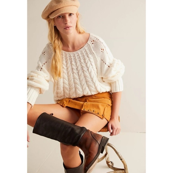 New Free People Micro Mini Suede Skort Low Rise We The Free Brown Stud Western 4 - Picture 10 of 11